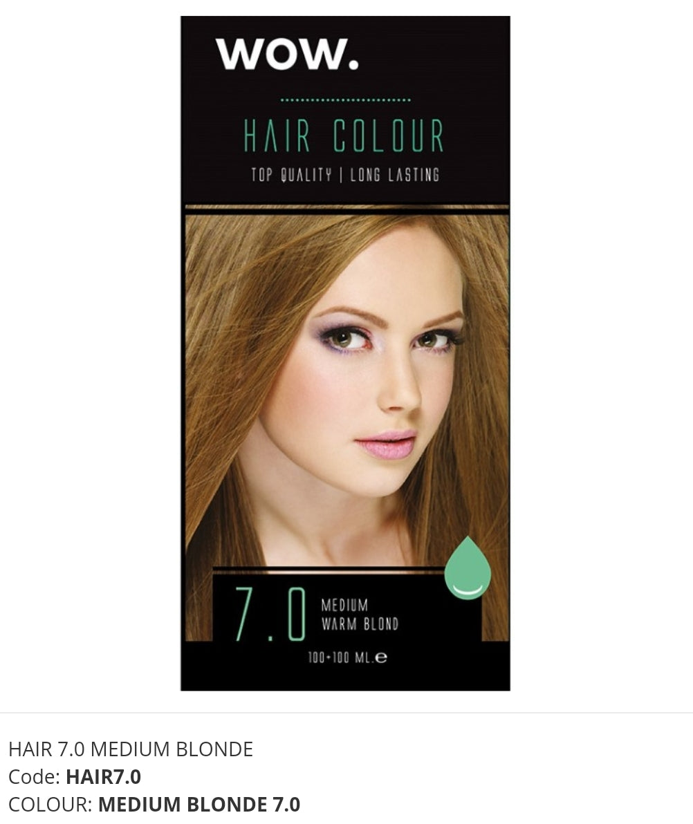 Wow Hair Colour 7.0 Medium Warm Blonde