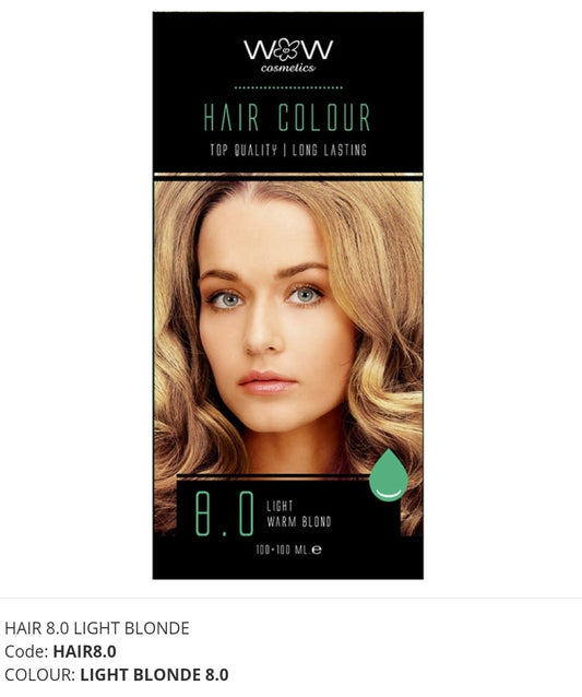 Wow Hair Colour 8.0 Light Warm Blonde