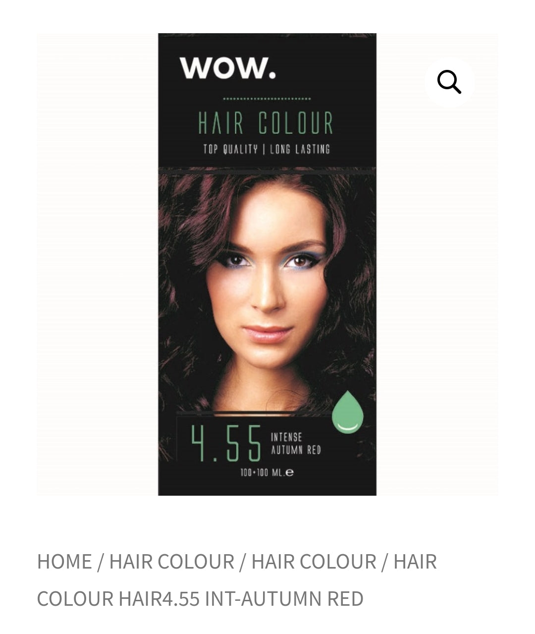 Wow Hair Colour 4.55 Intense Autumn Red