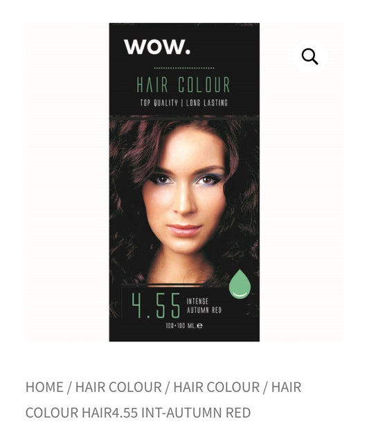 Wow Hair Colour 4.55 Intense Autumn Red